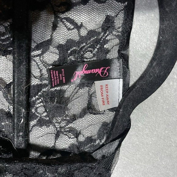 Dreamgirl Lace Robe Womens 3X 4X Black Floral Short Belted Sexy Romantic - Picture 3 of 4